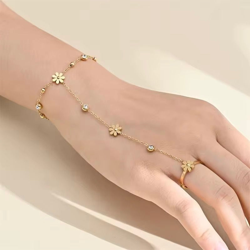 Golden Flower Hand Chain