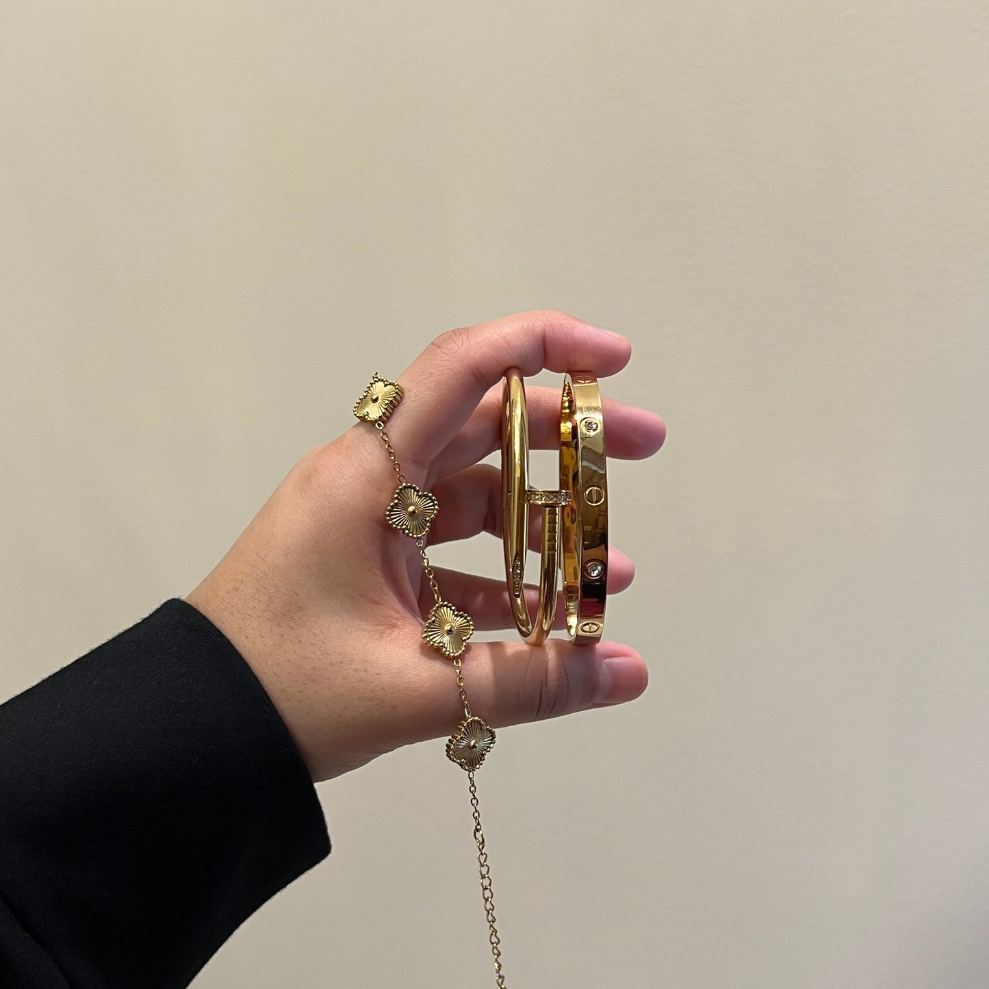 Cartier & Golden Clover Bracelets