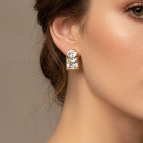 Silver Box Earring