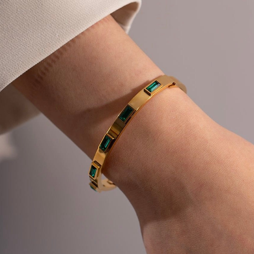 Emerald Bangle Bracelet