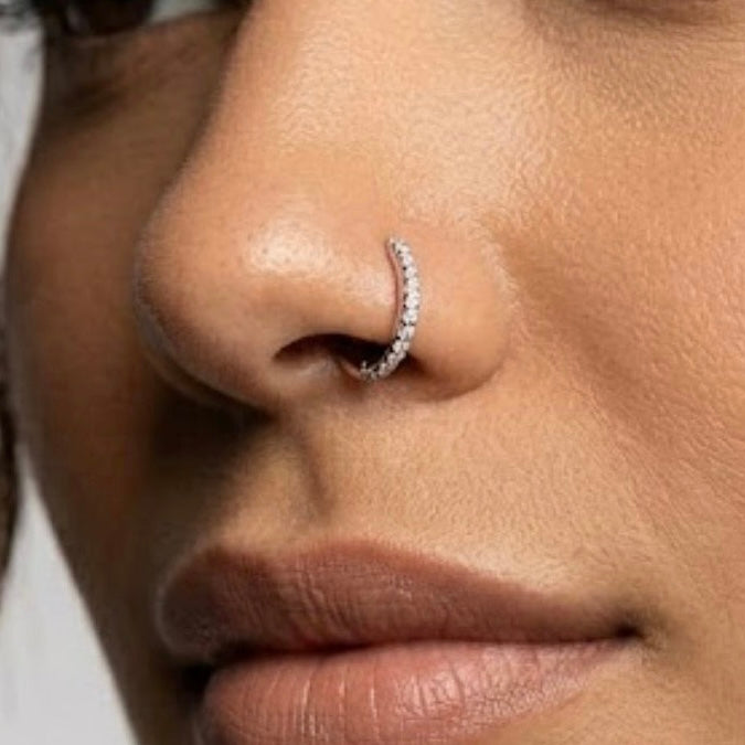 Silver Stone Nose Ring