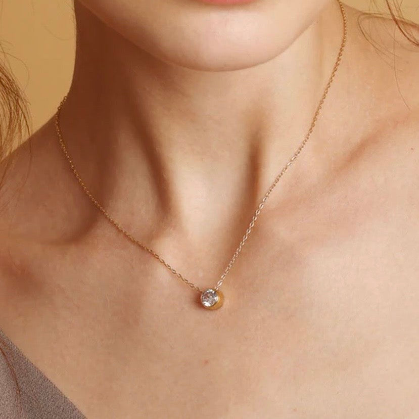 Silver Solitaire Necklace