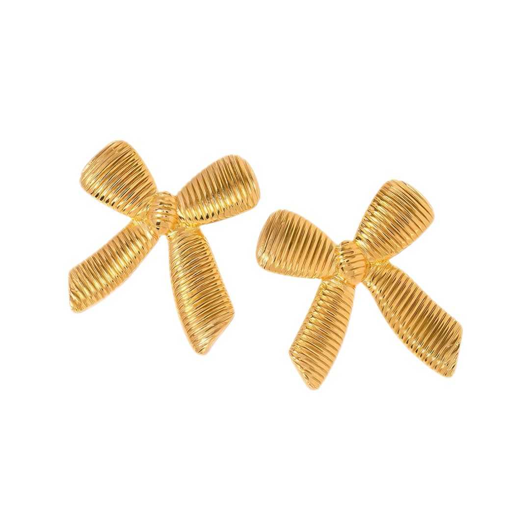 Striped Bow Earring
