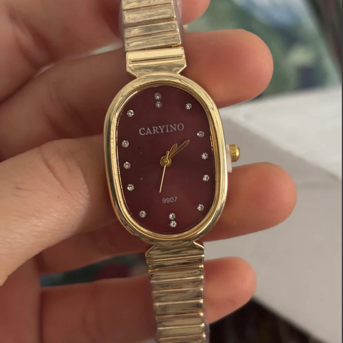 Vintage Caryino Watch (Maroon Dial)