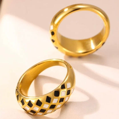 Checkered Dome Ring