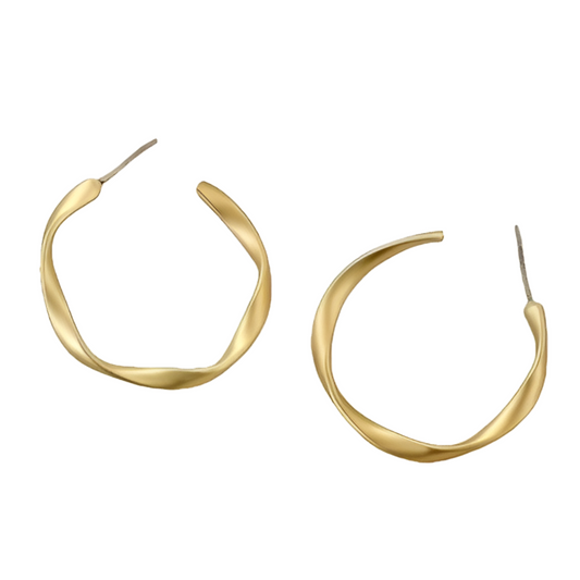 Twisted Gold Hoop Earring