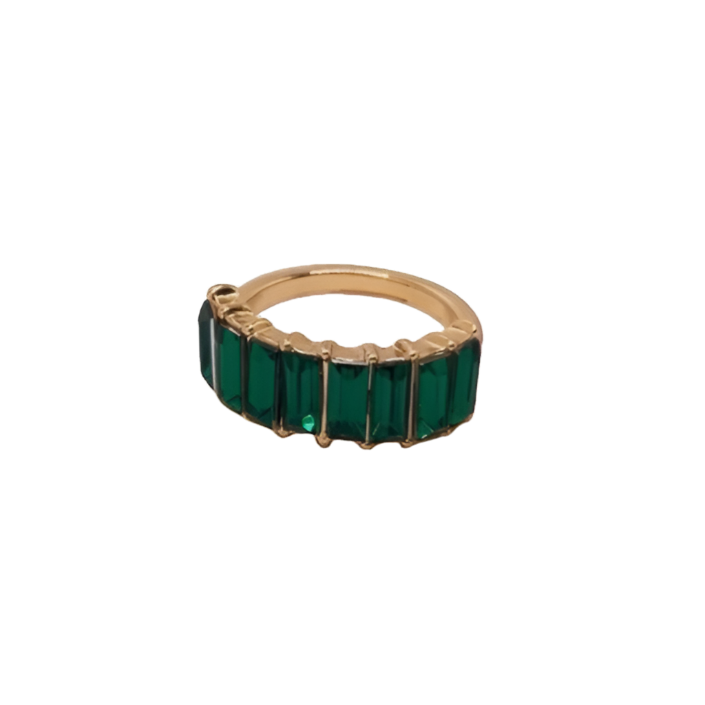 green Baguette Ring