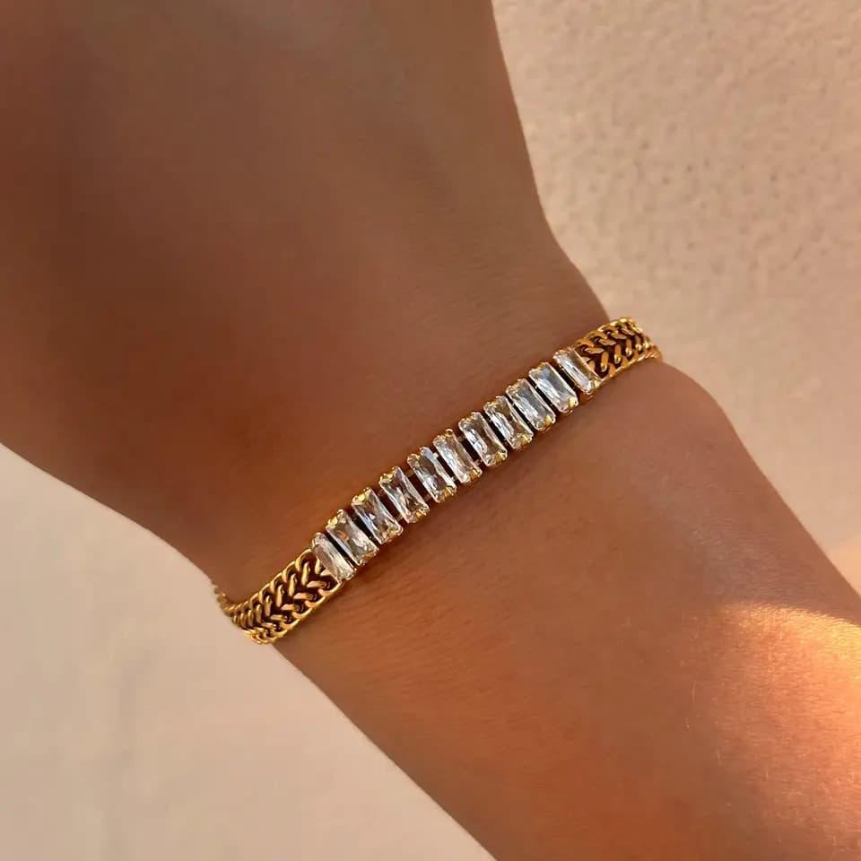 Cubic Zirconia Baguette Bracelet