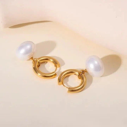 Pearl Round Drop Earring