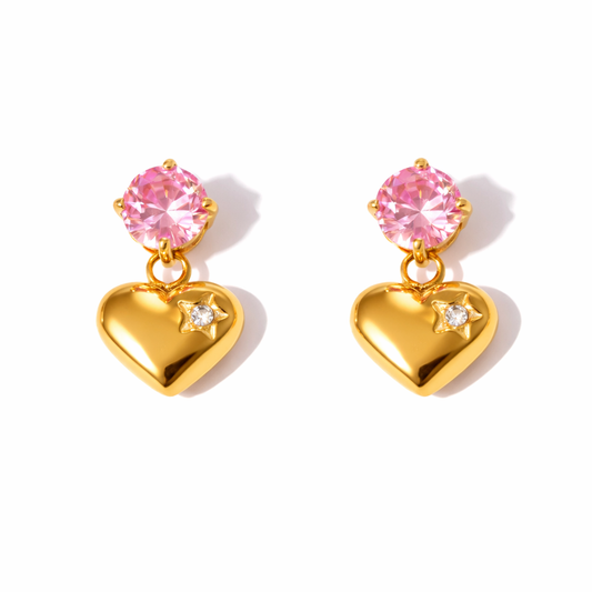 Heart Earring-Pink