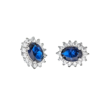 Blue Oval Stud