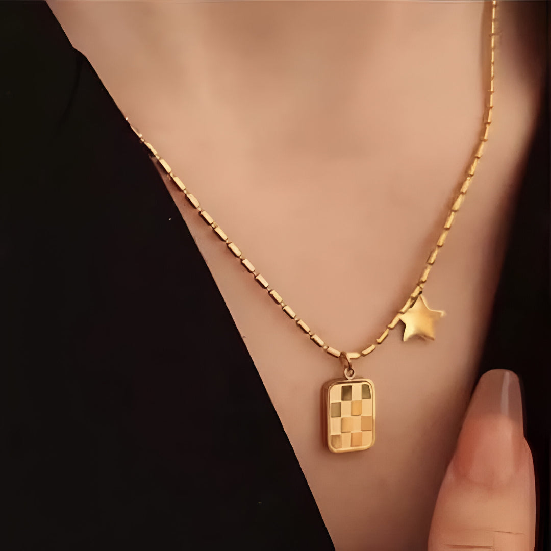Chessboard Star Necklace