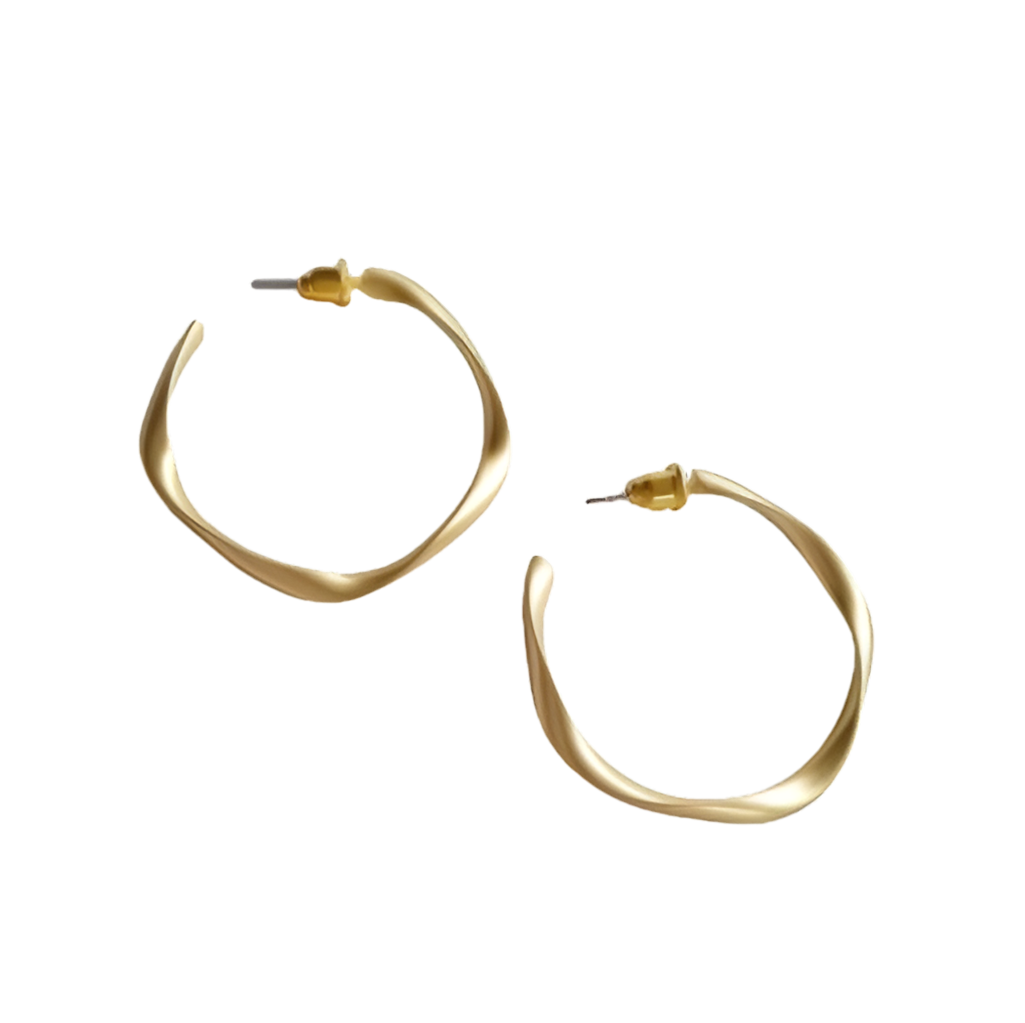 Twisted Gold Hoop Earring