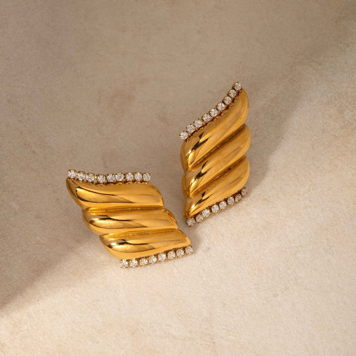 Inlaid Zircon pave Earring