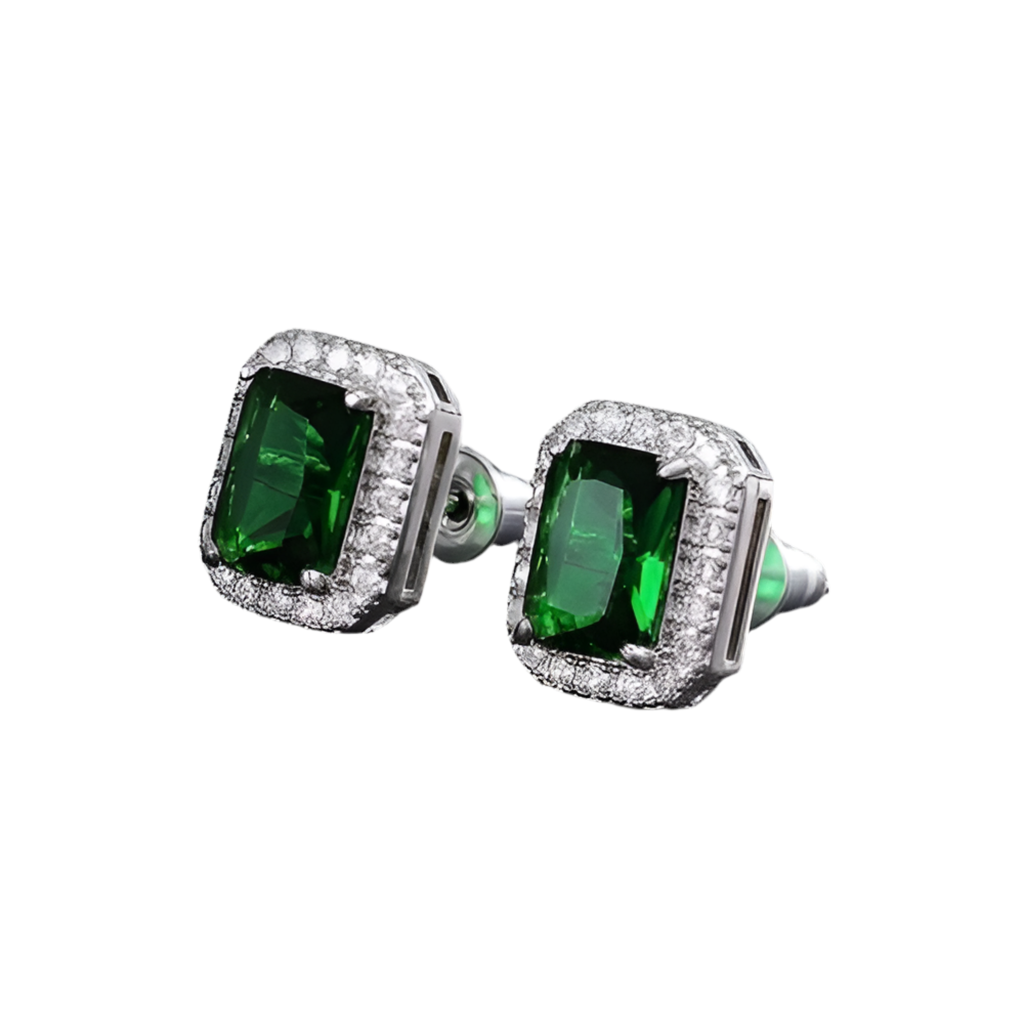 Green Cushion Stud