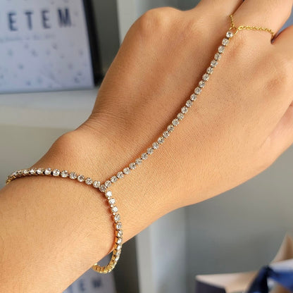 Golden Tennis Hand Chain