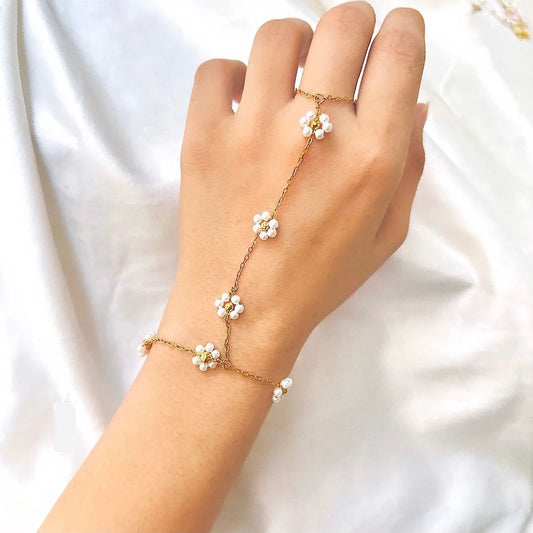 Flower Beaded Hand Chain