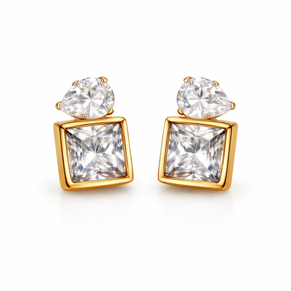 Silver Box Earring