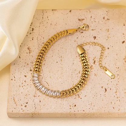 Cubic Zirconia Baguette Bracelet