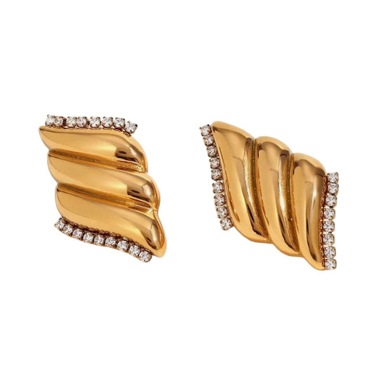 Inlaid Zircon pave Earring