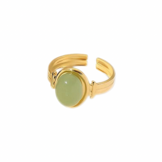 Green Natural Stone Ring