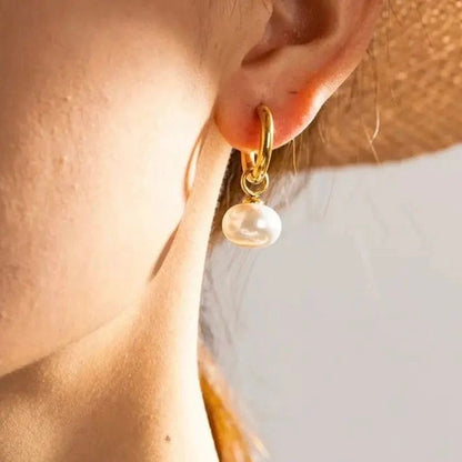 Pearl Round Drop Earring