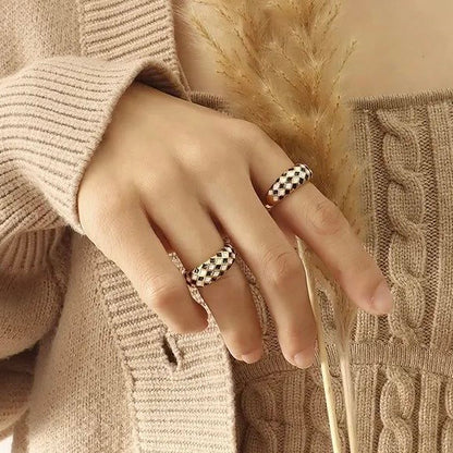 Checkered Dome Ring
