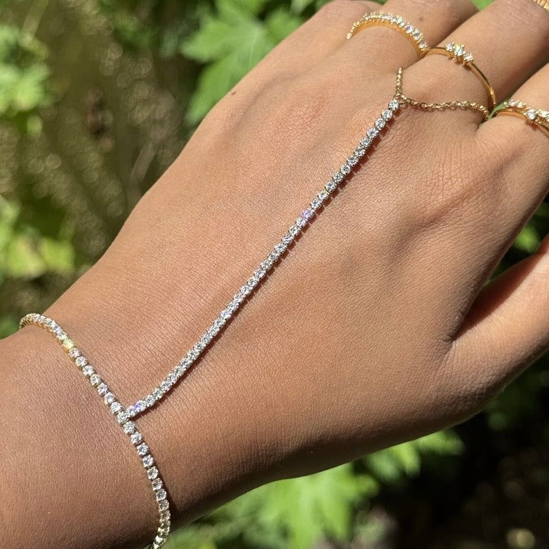 Silver Zircon HandChain