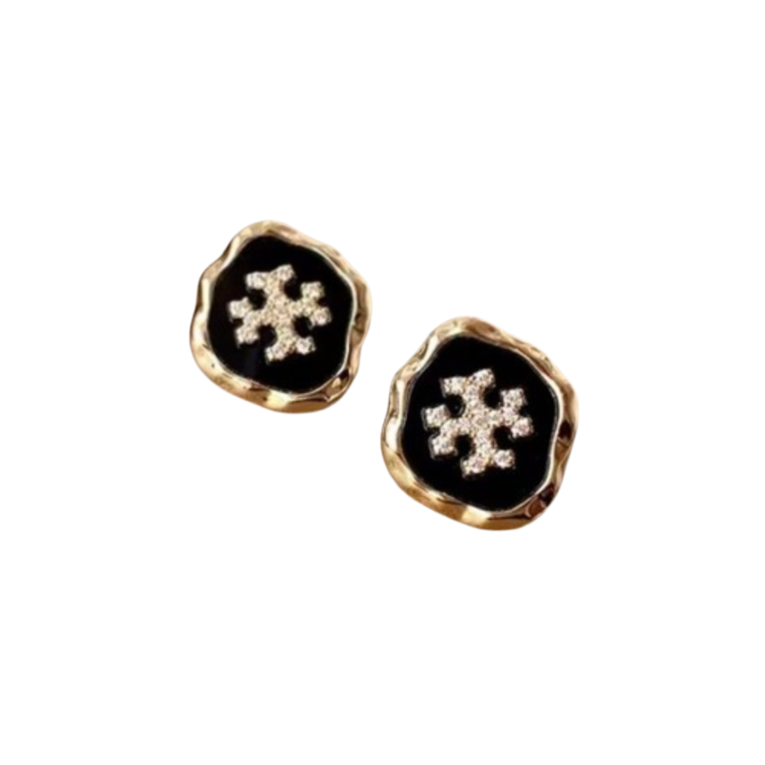 Black Snowflake Stud