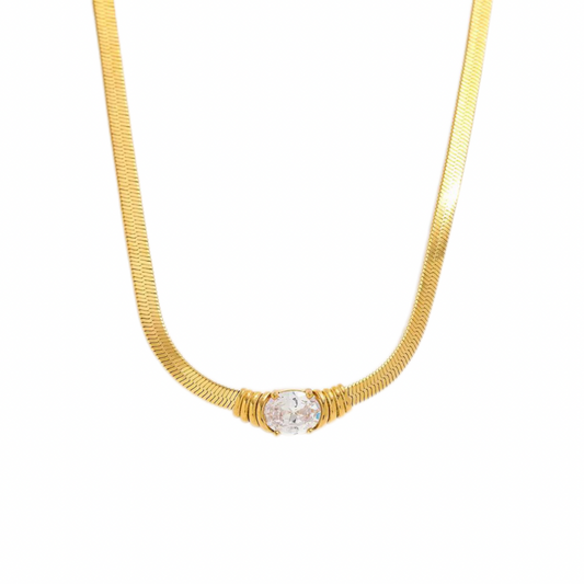 White Emerald Snake Chain