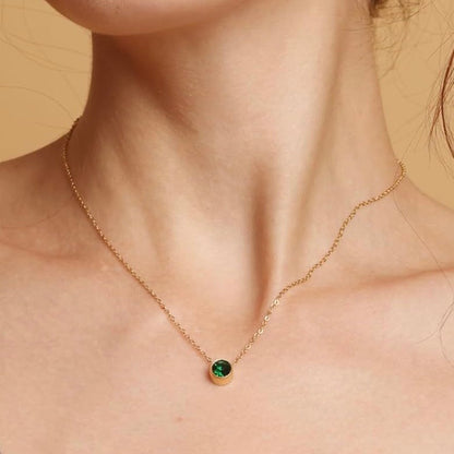 Green Solitaire Necklace