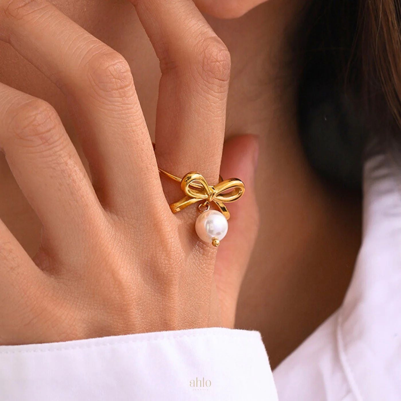 Bow Pearl Ring