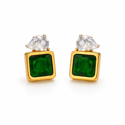 Emerald Box Earring