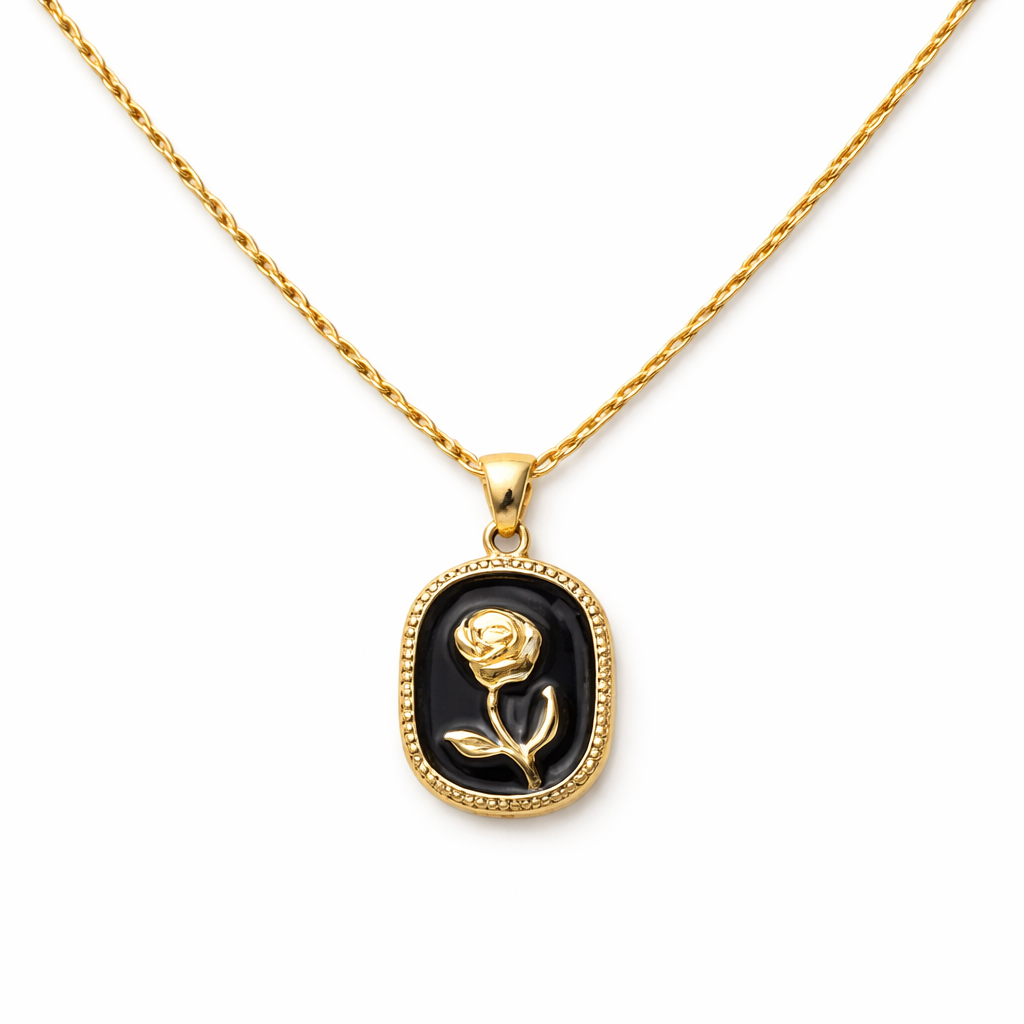 Rose Black Necklace