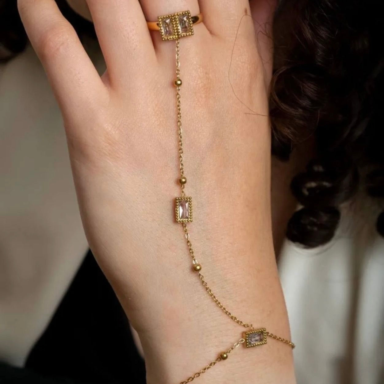 Gemstone Hand Chain