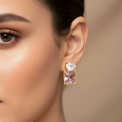Pink Box Earring