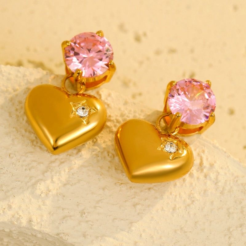 Heart Earring-Pink