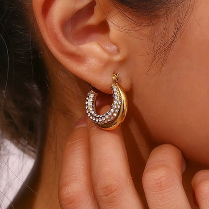 Double Hoop CZ Earring