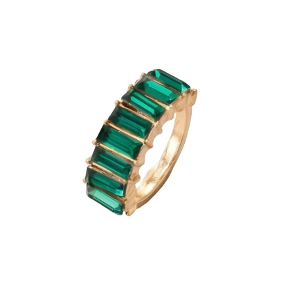 green Baguette Ring