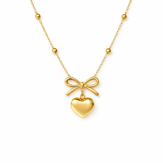 Heart Bow Coquette Necklace