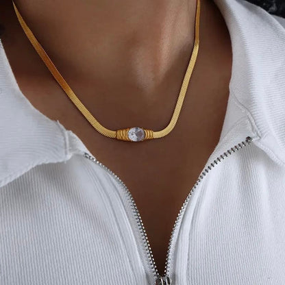 White Emerald Snake Chain