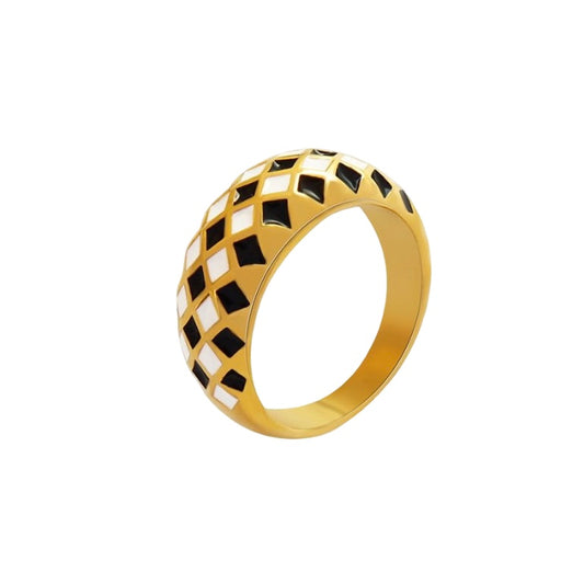 Checkered Dome Ring