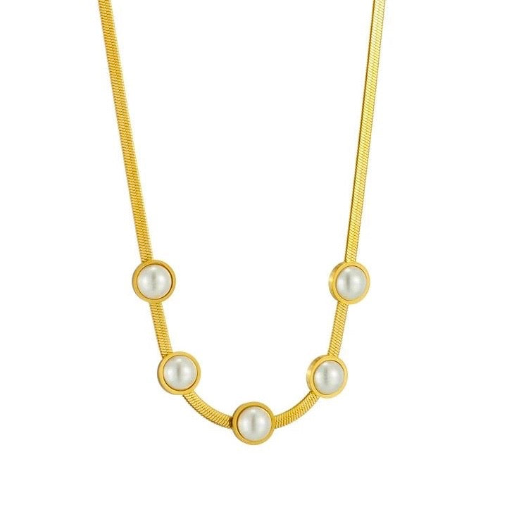 Pearl Snake Chain Necklace