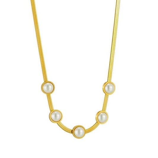 Pearl Snake Chain Necklace