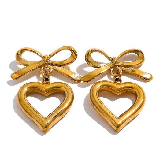 Bow Heart Earring