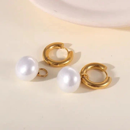 Pearl Round Drop Earring