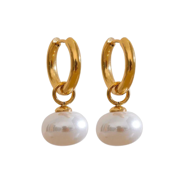 Pearl Round Drop Earring