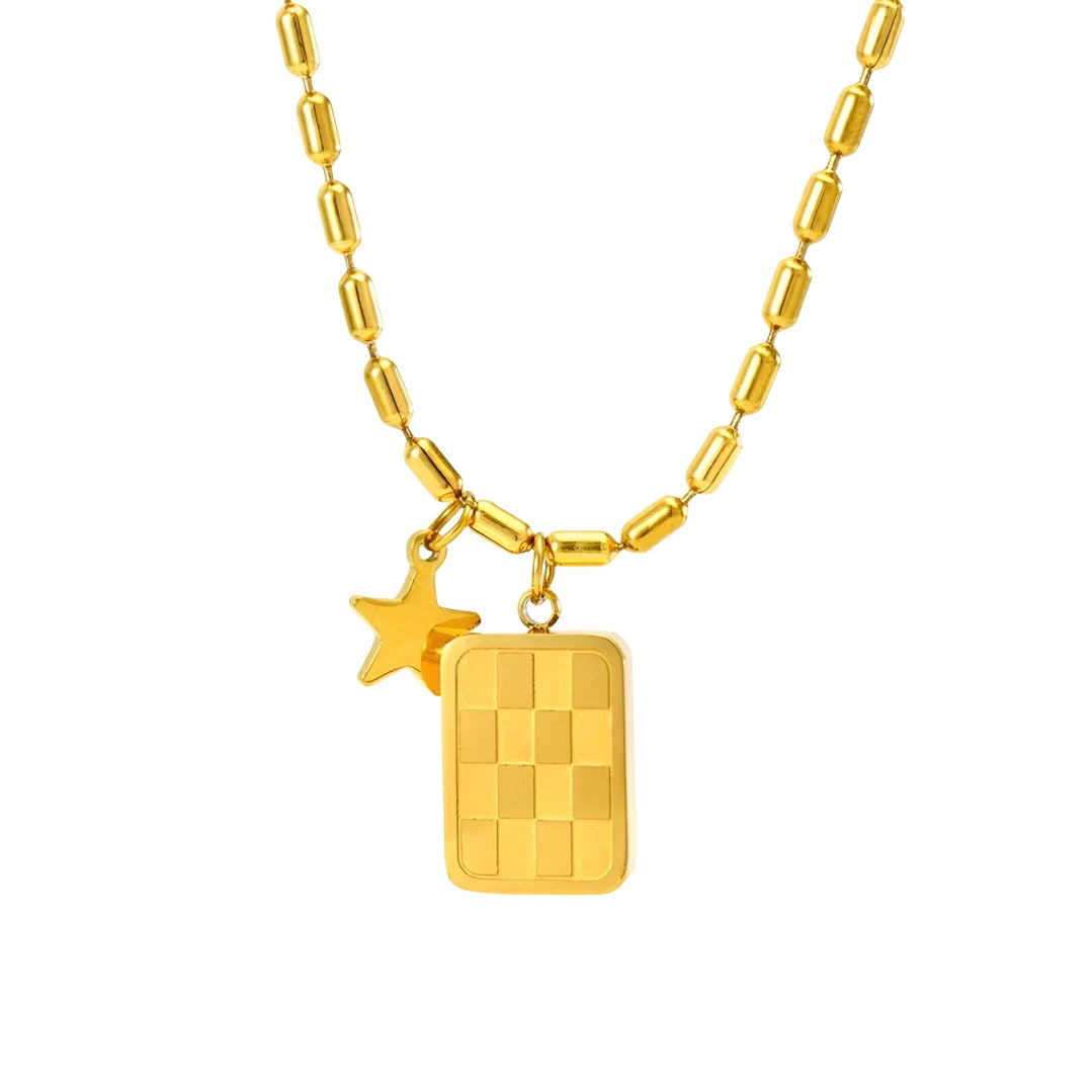 Chessboard Star Necklace