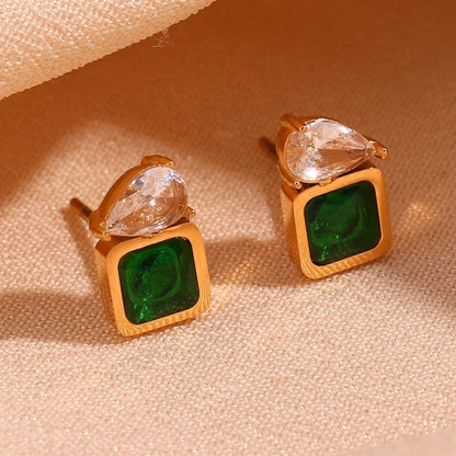Emerald Box Earring