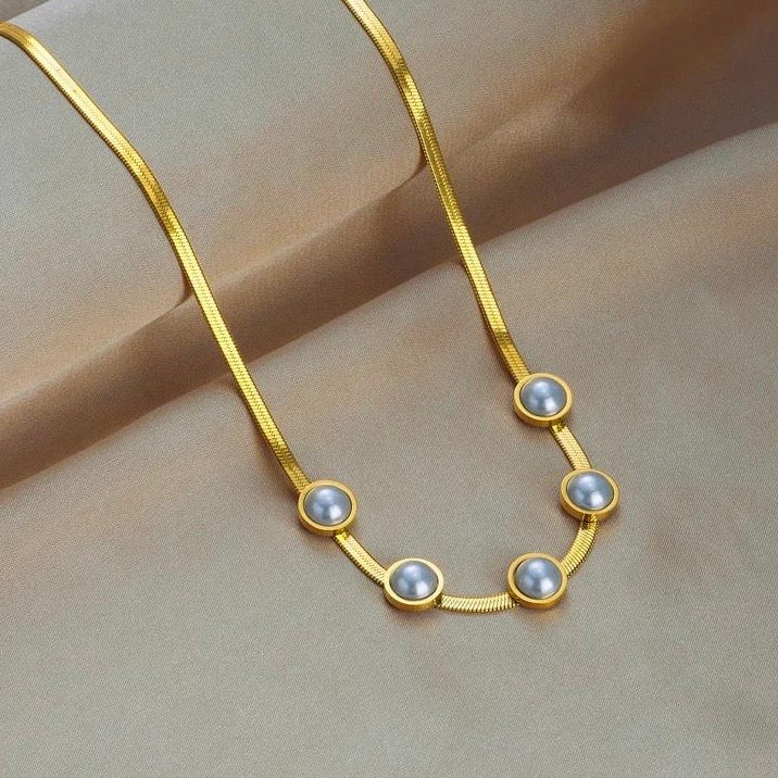 Pearl Snake Chain Necklace